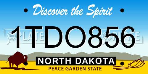1TDO856 North Dakota License Plate