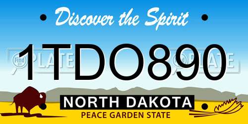 1TDO890 North Dakota License Plate