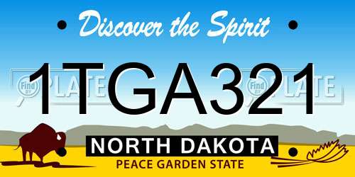 1TGA321 North Dakota License Plate