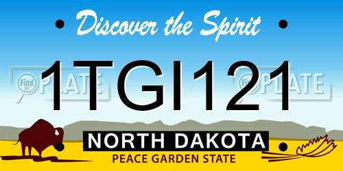 1TGI121 North Dakota License Plate