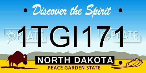 1TGI171 North Dakota License Plate