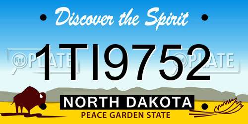 1TI9752 North Dakota License Plate