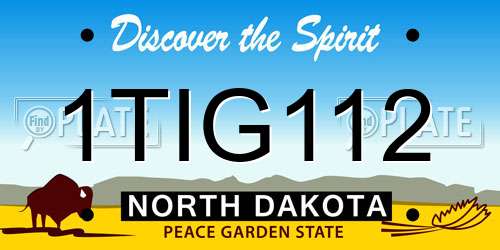 1TIG112 North Dakota License Plate