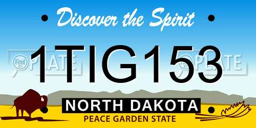 1TIG153 North Dakota License Plate