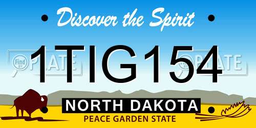 1TIG154 North Dakota License Plate