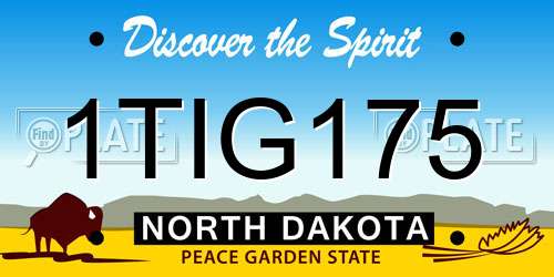 1TIG175 North Dakota License Plate