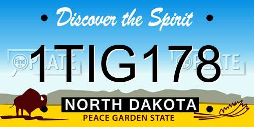 1TIG178 North Dakota License Plate