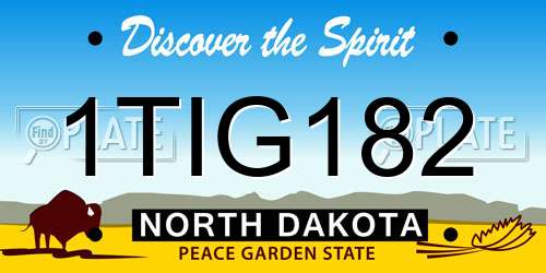 1TIG182 North Dakota License Plate