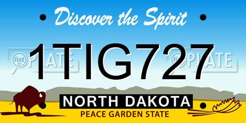 1TIG727 North Dakota License Plate