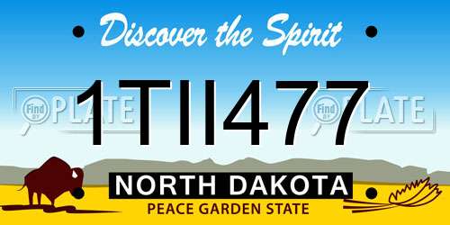 1TII477 North Dakota License Plate