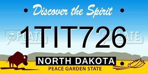 1TIT726 North Dakota License Plate