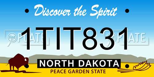1TIT831 North Dakota License Plate