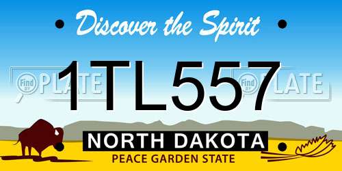 1TL557 North Dakota License Plate