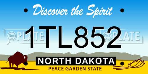 1TL852 North Dakota License Plate