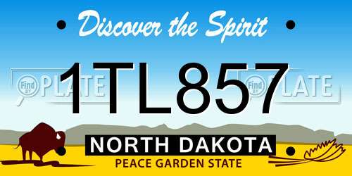 1TL857 North Dakota License Plate