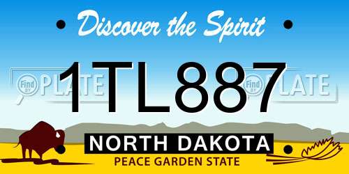 1TL887 North Dakota License Plate