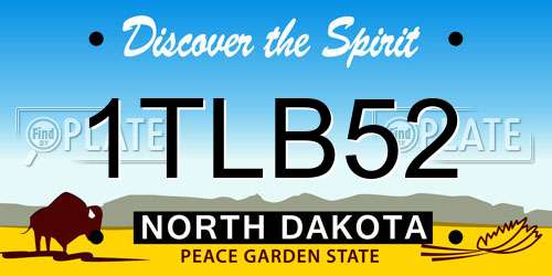 1TLB52 North Dakota License Plate