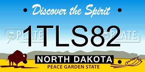 1TLS82 North Dakota License Plate
