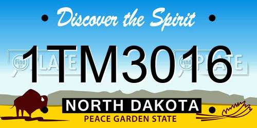 1TM3016 North Dakota License Plate