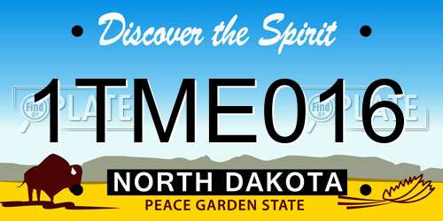 1TME016 North Dakota License Plate