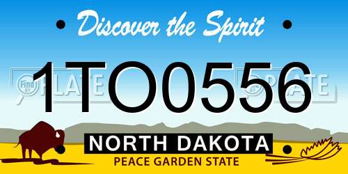 1TO0556 North Dakota License Plate