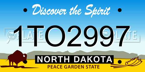 1TO2997 North Dakota License Plate