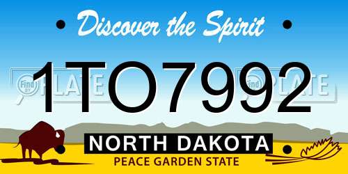 1TO7992 North Dakota License Plate