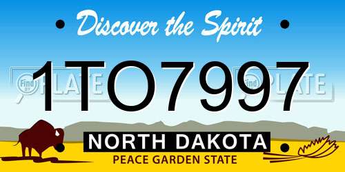 1TO7997 North Dakota License Plate