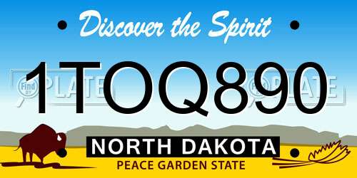 1TOQ890 North Dakota License Plate