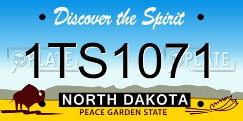 1TS1071 North Dakota License Plate