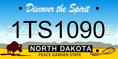 1TS1090 North Dakota License Plate