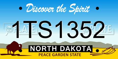 1TS1352 North Dakota License Plate