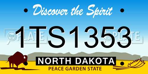 1TS1353 North Dakota License Plate