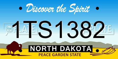 1TS1382 North Dakota License Plate