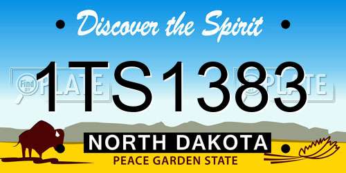 1TS1383 North Dakota License Plate