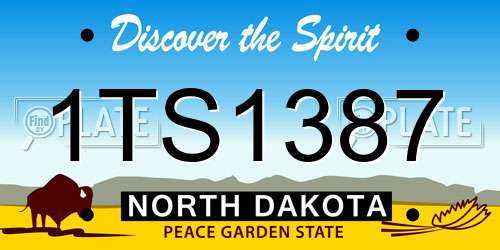 1TS1387 North Dakota License Plate