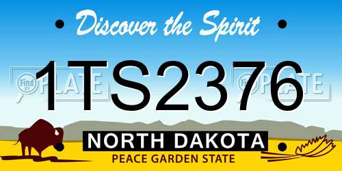 1TS2376 North Dakota License Plate