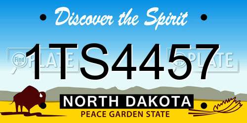 1TS4457 North Dakota License Plate