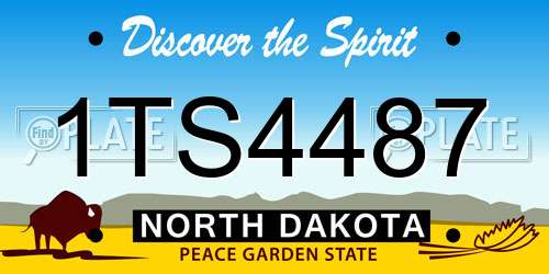 1TS4487 North Dakota License Plate