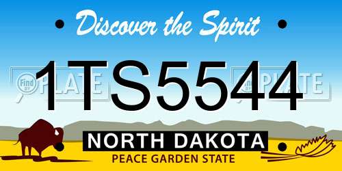 1TS5544 North Dakota License Plate