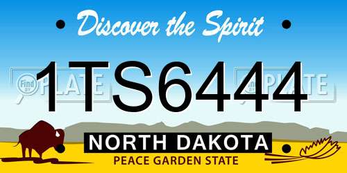 1TS6444 North Dakota License Plate