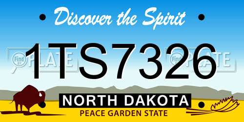 1TS7326 North Dakota License Plate