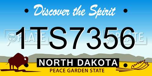 1TS7356 North Dakota License Plate
