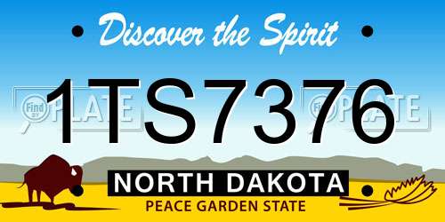 1TS7376 North Dakota License Plate