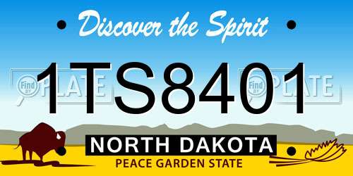 1TS8401 North Dakota License Plate