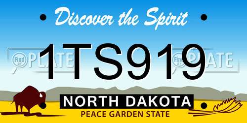 1TS919 North Dakota License Plate