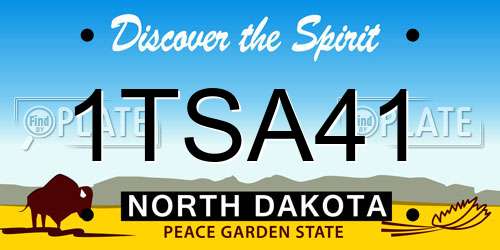 1TSA41 North Dakota License Plate