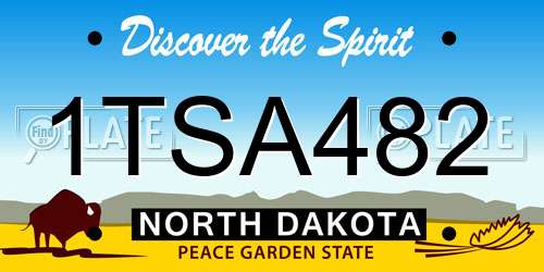 1TSA482 North Dakota License Plate