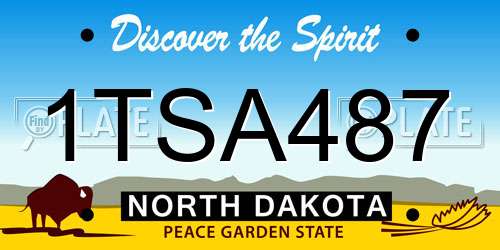 1TSA487 North Dakota License Plate