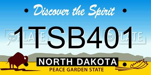 1TSB401 North Dakota License Plate